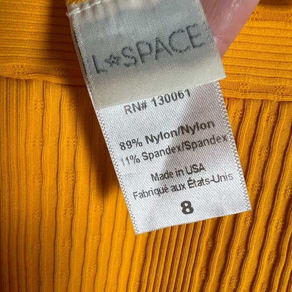 L*Space Pointelle Rib Cha Cha One Piece Orange Swimsuit Size 8 - Picture 7 of 8